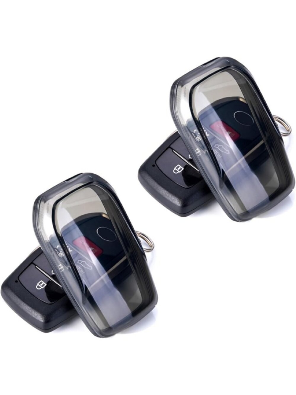 Key Fob Cover Protector Case - 2 Pack Black for Toyota Venza, RAV4, Land Cruiser